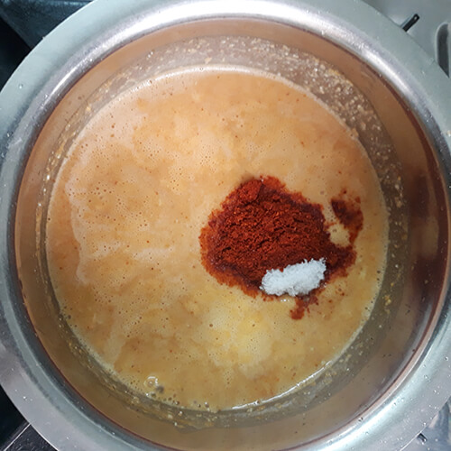 Add Red Chilli Powder And Salt