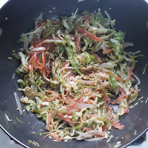 Add Red Chilli Sauce And Soya Sauce